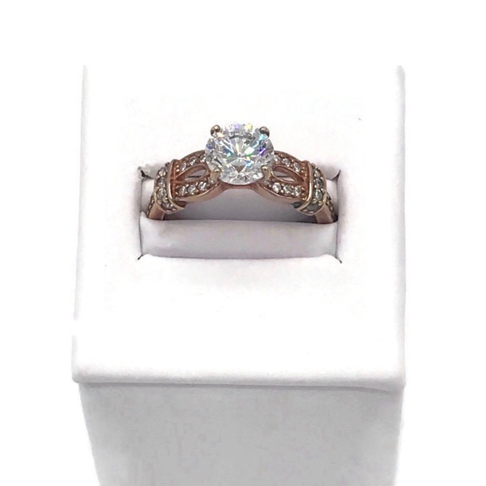 PAJ 925 Sterling Silver  CZ Size 9 Rose Gold